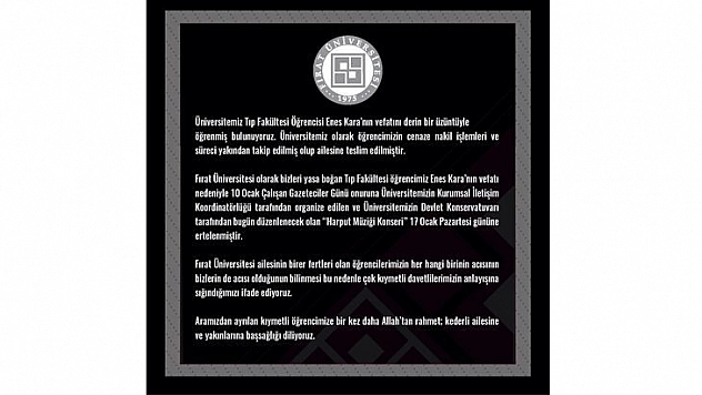 Harput Müziği Konseri 17 Ocak Tarihine Ertelendi