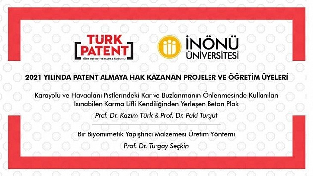 İnönü Üniversitesi'nde 2 proje patent aldı