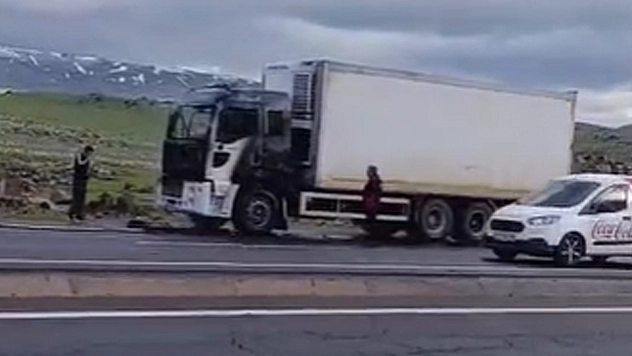 Karakoçan'da kamyon yangını korkuttu