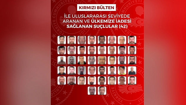 Kırmızı bültenle aranan 42 kişi Türkiye'ye getirildi