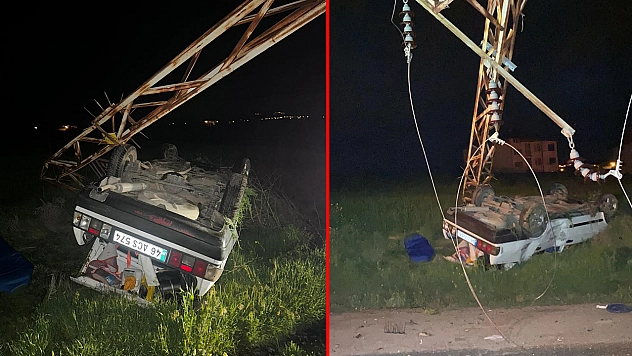 Kovancılar'da kaza: Araç ters döndü