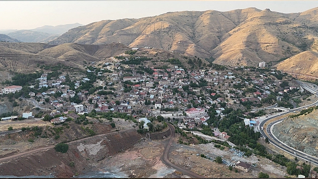 Maden ilçesinde eşsiz gün batımı