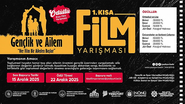 Malatya'da 1. Kısa Film Festivali'nde son başvuru 15 Aralık
