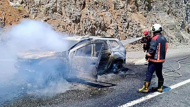 Malatya'da araç yangını