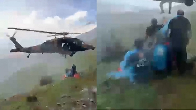 Malatya'da dağlık alanda kalp krizi geçiren vatandaş askeri helikopterle kurtarıldı