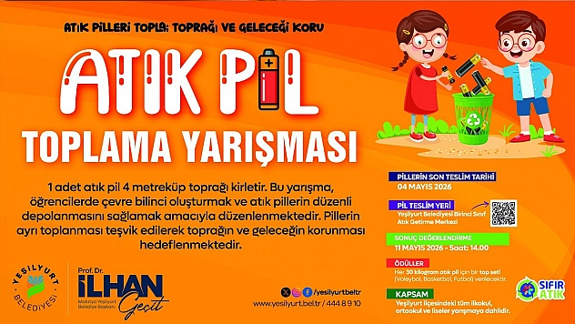 Malatya'da okullar arası atık pil toplama yarışması başladı