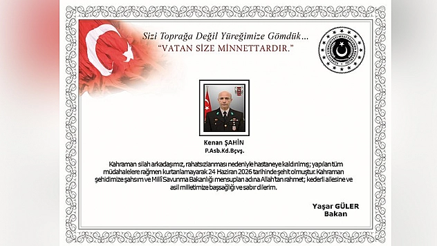Milli Savunma Bakanlığı duyurdu: Fırat Kalkanı'nda şehidimiz var