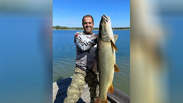 Oltaya dev vurdu! Elâzığ'da 34 kiloluk turna balığı yakalandı