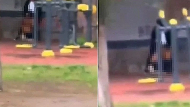 Parkta güpegündüz infial yaratan görüntü