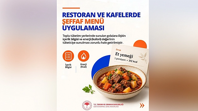 Restoran ve kafelerde şeffaf menü uygulaması