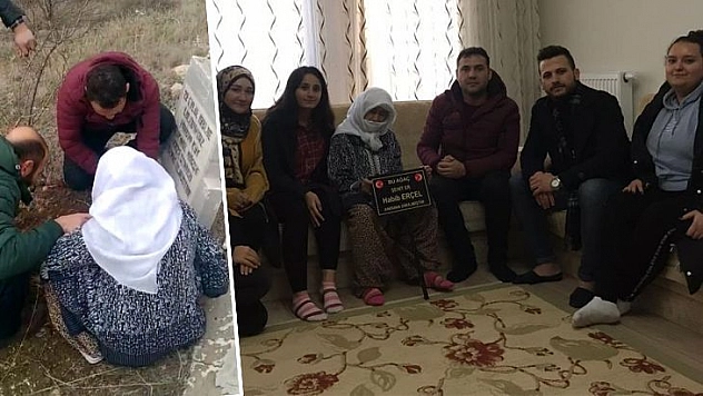 Şehit annesi, oğlunun mezarına fidan dikileceğini öğrenince gözyaşlarına hakim olamadı