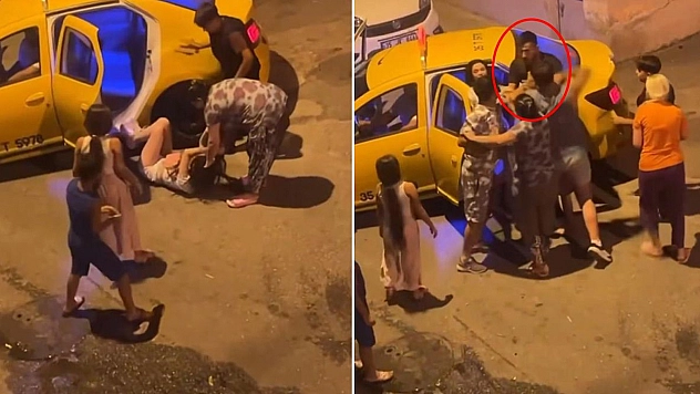 Taksi içinde başladı, sokağa taştı: Genç kadın ve araya giren genç darbedildi