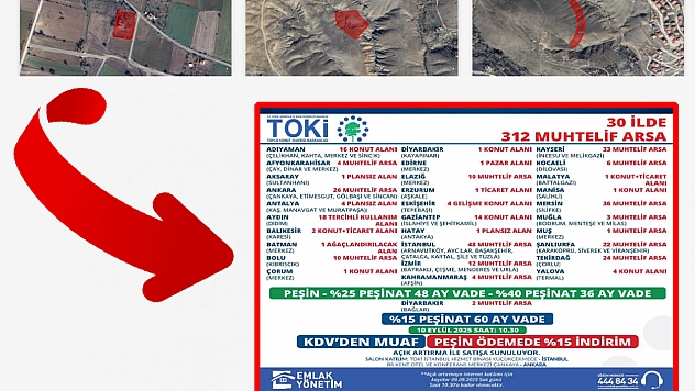TOKİ Elazığ'da 10 arsayı satışa çıkardı! Arsalar sudan ucuz fiyata gidecek