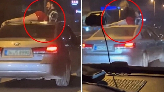 Trafikte görenleri şaşkına çeviren twerk görüntüsü