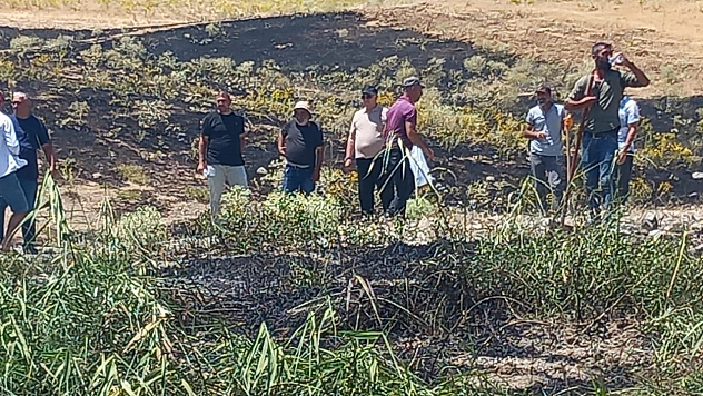 Tunceli'de ekili alanda yangın çıktı