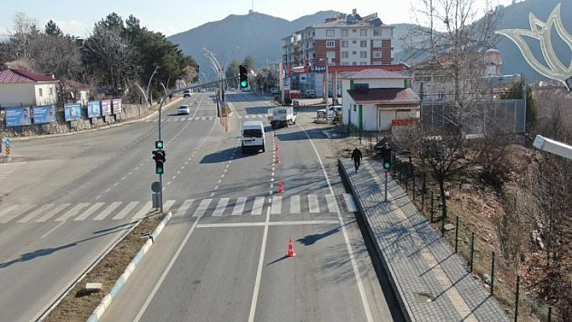 Tunceli'de trafik ekiplerinden drone ile denetim