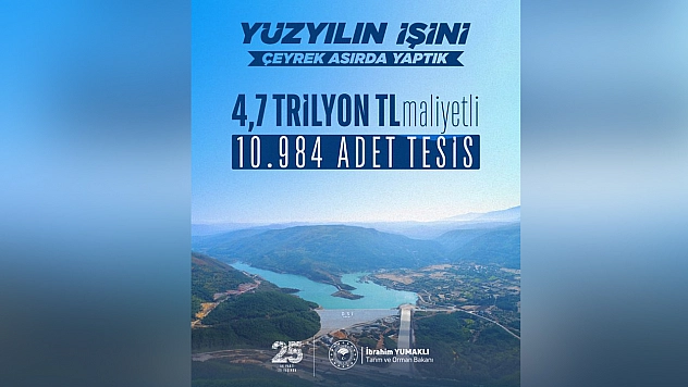 Türkiye'de su ve sulama alanında 25 yılda 10 bin 984 tesis hizmete sunuldu