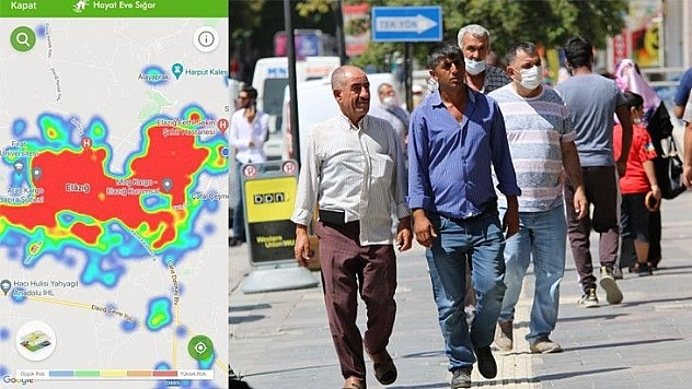 Vakaların arttığı, maskelerin çene altına indiği Elazığ HES uygulamasında kızardı