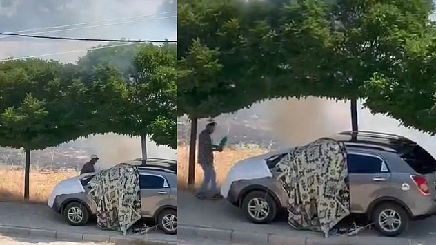 Yangının büyümemesi için Elazığlı gençler harekete geçti