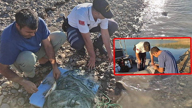 Yasak ağ ile balık tutan şahsa ceza