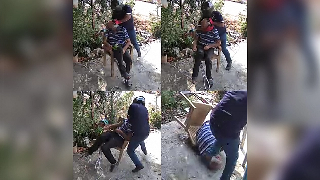 Yaşlı adamın boynunu kırmaya çalışıp kafasını tekmeledi