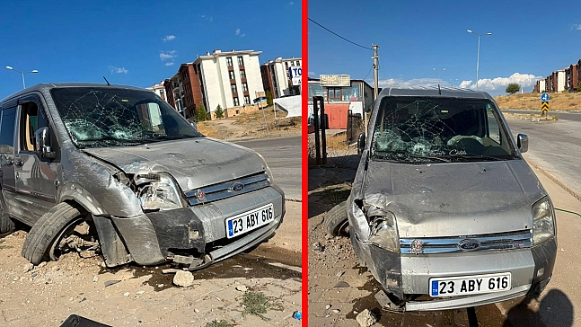 Elazığ'da araç kaldırıma çarptı: 1 yaralı