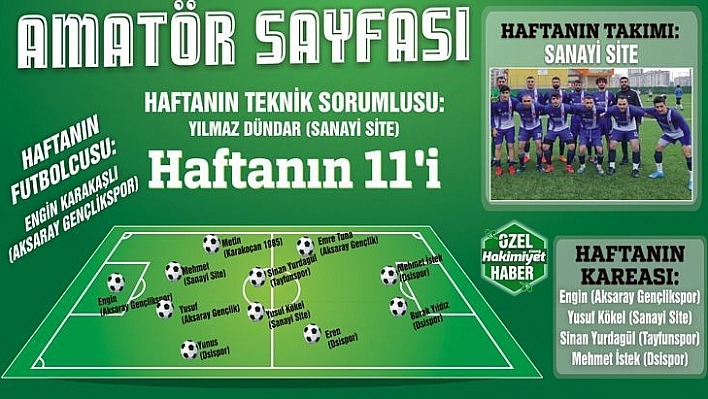 1. Amatör'de 'Haftanın Enleri'