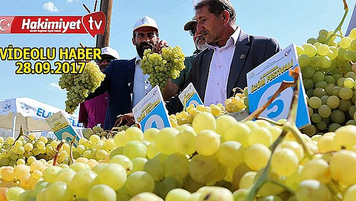 Üzümler yarıştı, birinciler çapa makinesi kazandı