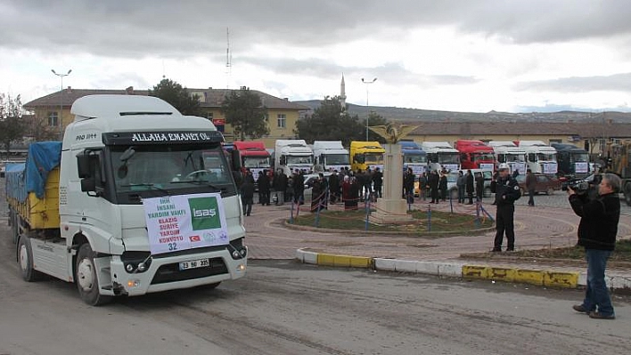 ELAZIĞ'DAN SURİYE'YE 18 TIR YARDIM