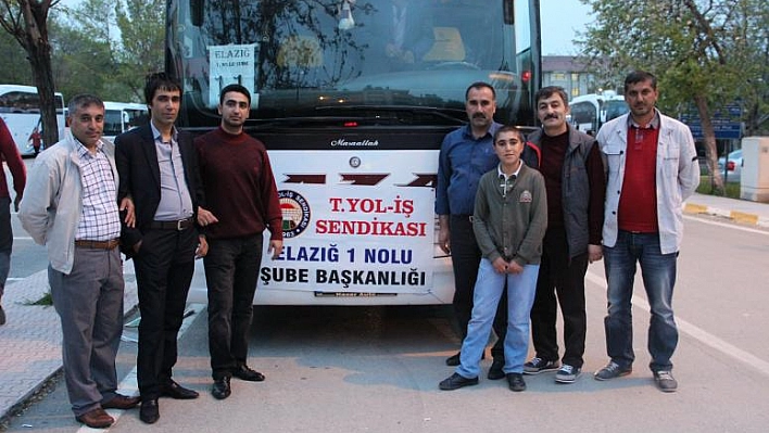 ELAZIĞ'DA TAŞERON İŞÇİLERİ KADRO İÇİN YOLA ÇIKTI