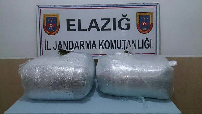 ELAZIĞ'DA JANDARMA EKİPLERİ 63 KİLOGRAM ESRAR ELE GEÇİRDİ