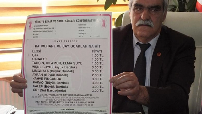 BİR BARDAK ÇAY  1 LİRA OLDU !