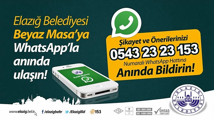 ELAZIĞ BELEDİYESİ, WHATSAPP'TA