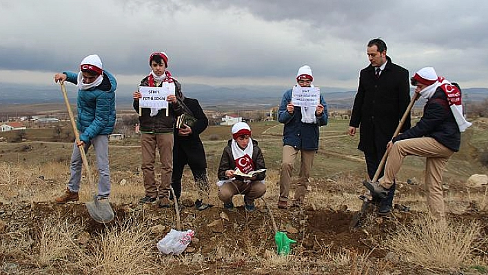 ÖĞRENCİLER ŞEHİT FETHİ SEKİN ANISINA 'ÇINAR' DİKTİ