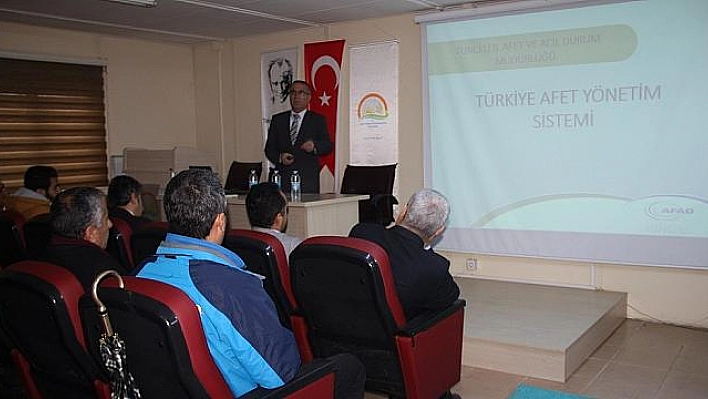 TUNCELİ'DE AFET MÜCADELE PLANI EĞİTİMİ