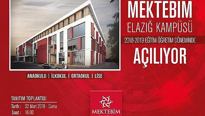 'MEKTEBİM' ELAZIĞ'DA AÇILIYOR