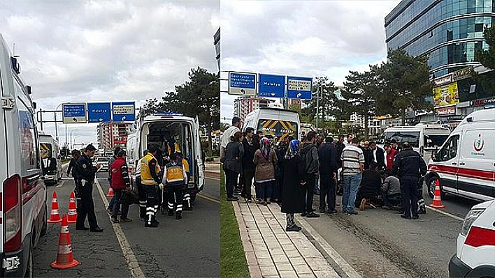 KARŞIDAN KARŞIYA GEÇMEK İSTERKEN MİNİBÜS ÇARPTI