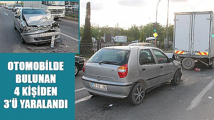 OTOMOBİL, KIRMIZI IŞIKTA KAMYONETE ÇARPTI: 3 YARALI