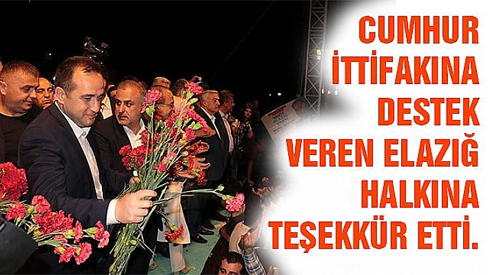 AK PARTİ ELAZIĞ MİLLETVEKİLİ ZÜLFÜ TOLGA AĞAR'DAN TEŞEKKÜR