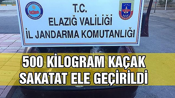 ELAZIĞ'DA ARABA BAGAJINDA 500 KİLOGRAM KAÇAK SAKATAT ELE GEÇİRİLDİ