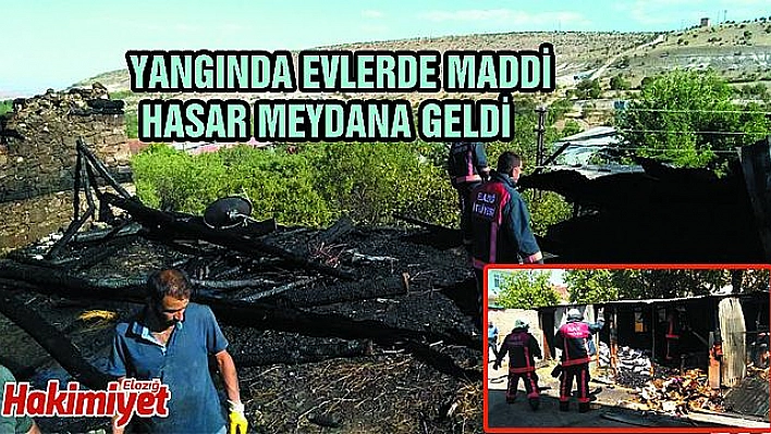 Elazığ'da ev ve odunluk yangını