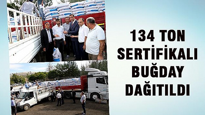 ÇİFTÇİLERE 134 TON BUĞDAY DAĞITILDI