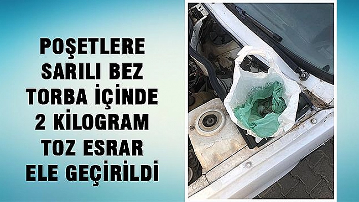 Kaputa gizlenen 2 kilo esrar ele geçirildi  