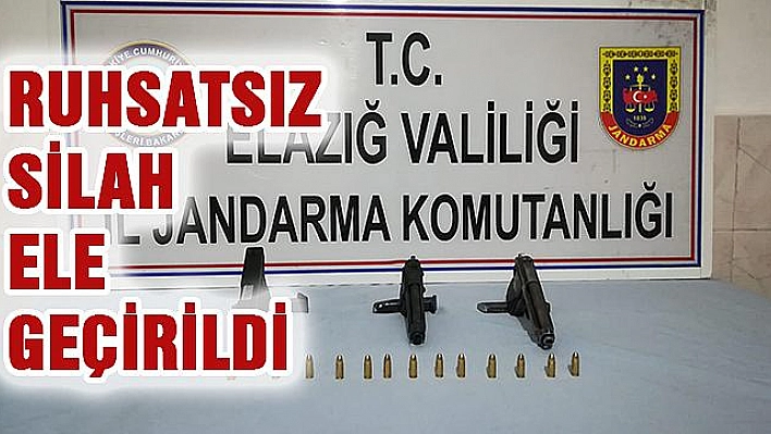 ELAZIĞ'DA 3 ADET RUHSATSIZ SİLAH ELE GEÇİRİLDİ