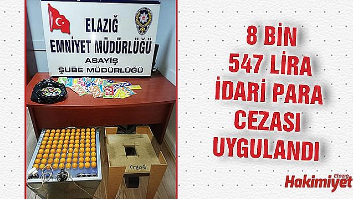 ELAZIĞ'DA KAÇAK TOMBALA OYNADIĞI TESPİT EDİLEN  33 KİŞİ YAKALANDI