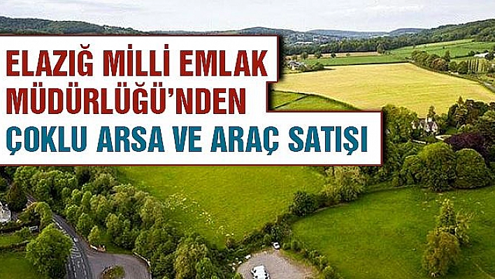 ELAZIĞ MİLLİ EMLAK MÜDÜRLÜĞÜ'NDEN ÇOKLU ARSA VE ARAÇ SATIŞI