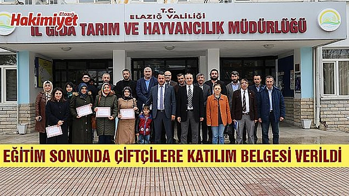 ELAZIĞ'DA GENÇ ÇİFTÇİLERE EĞİTİM VERİLDİ