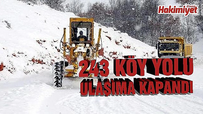 ELAZIĞ'DA KAR YAĞIŞI NEDENİYLE 243 KÖY YOLU ULAŞIMA KAPANDI