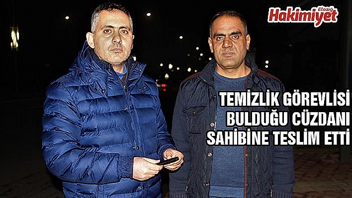 Temizlik görevlisi bulduğu cüzdanı sahibine teslim etti