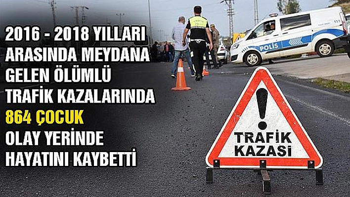 Trafik kazalarında son 2 yılda 864 çocuk hayatını kaybetti